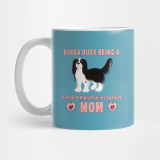 Kinda Busy Being a Cavalier Mom, Tri-Colored Mug